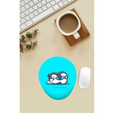 Yoga Yapan Tembel Hayvan Desenli Bilek Destekli Mouse Pad
