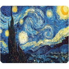 Van Gogh Yıldızlı Gece - Baskılı Kare Mouse Pad