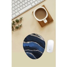 Mavi Mermer Desenli Bilek Destekli Mouse Pad