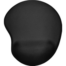 Ergonomik Mouse Pad - Bilek Destekli - Kesik Oval Siyah