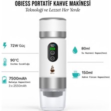 Obiem Obıess Taşınabilir Espresso Kahve Makinesi Şarjlı Kapsül ve Öğütülmüş Kahve ile Uyumlu V3