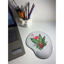 Tropikal Flamingo Desenli Bilek Destekli Mouse Pad
