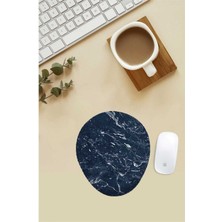 Mavi Mermer Desenli Bilek Destekli Mouse Pad