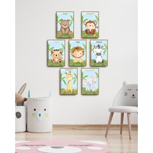 GLASSİFY Sevimli Hayvanlar 7 Parça Mdf Duvar Dekoru Seti