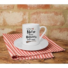 Hogwarts Letter Baskılı Beyaz Türk Kahvesi Fincanı