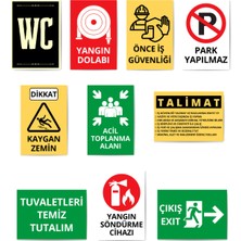 GLASSİFY 10’lu Isg ve Uyarı Levhaları Mdf Seti