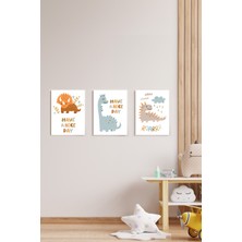 GLASSİFY Dinozor Temalı 3 Parça Mdf Tablo
