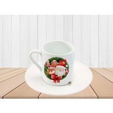 Noel Yılbaşı Temalı Noel Baba Baskılı Türk Kahve Fincanı