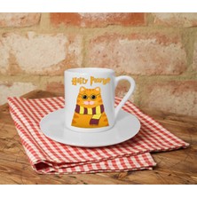 Hairy Pawter Baskılı Beyaz Türk Kahvesi Fincanı