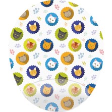 Kediler Şirin Kafalar - Bilek Destekli Oval Mousepad 20X23 cm