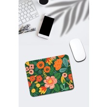 Renkli Çiçek Baskılı Kaymaz Tabanlı Mouse Pad