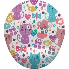Kediler Oval Bilek Destekli Mouse Pad