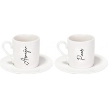 2 Li Kişiye Özel Isimli Dikey Baskılı Kahve Fincanı