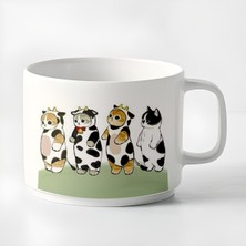 Double Türk Kahvesi Fincanı & Espresso Inek Kostümlü Abaskılı Kupa 180 ml