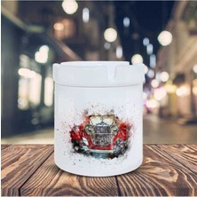 Nostalji Kırmızı Araba Baskılı Küllük Kül TABLASI-3597240