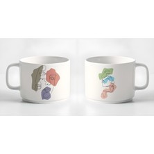 Çay Kahve Espresso Fincanı Minimal1 Çizgisel Kadın 2'li Fincan Seti Kupa 180 ml