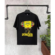 Bisiklet Yaka Kısa Kol Çocuk Baskılı T-Shirt - Siyah