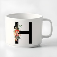Duble Türk Kahvesi Fincanı & Espresso H Baş Harf Küçük Kupa 180 ml