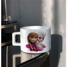 Çay Kahve Elsa Anna Kardeşler Baskılı Süt Fincanı