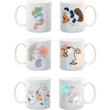 Çizgisel Kadın 6'lı Kupa Seti