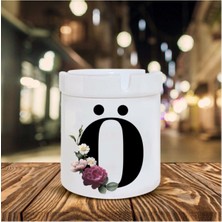 Beyaz Ö Harfli Seramik Şık Şık Küllük