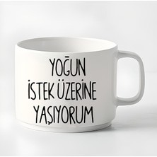 Duble Türk Kahvesi Fincanı & Espresso Yoğun Istek Üzerine Yaşıyorum 180 ml