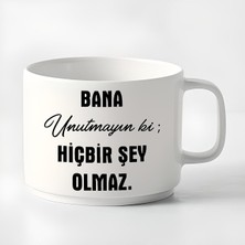 Double Türk Kahvesi Fincanı & Espresso Unutmayın Ki Bana Bir Şey Olmaz Motto Fincan Kupa 180 ml