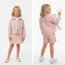 Dmb Kız Arka Fiyonk Nakışlı Keten Ceket  26YDMB-9070