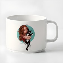 Duble Türk Kahvesi Fincanı & Espresso Motto Sevimli Dost Yavru Kedi 180 ml