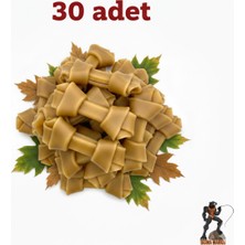 Tasma Market 30 Adet 7.5 cm Naturel Pres Hakiki Sığır Derisi Köpek Kemiği – Düğümlü Doğal Çiğneme Ödülü