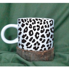 Leopar Desenli Kahve Fincanı Duble Türk Kahve Fincanı 150 ml Porselen Lüks Fincan