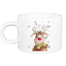 Yılbaşı Noel Temalı Baskılı Porselen Lüks Fincan