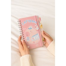 Yoyoso Kapibara Resimli Ayraç ve Lastik Şeritli Spiralli Defter