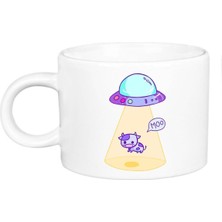 Space Cows Baskılı Porselen Lüks Fincan