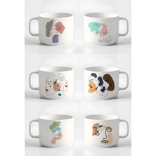 Çay Kahve Espresso Fincanı MINIMAL13 Çizgisel Kadın 6'lı Fincan Seti Kupa 180 ml