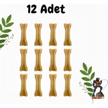 Tasma Market 12 Adet 12,5 cm Doğal Sığır Derisi Köpek Çiğneme ve Diş Kaşıma Kemiği