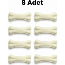 Tasma Market 8 Adet 12.5 cm Naturel Pres Sığır Derisi Köpek Kemiği – Çene Güçlendirme Kemiği