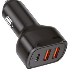 Lucatech iPhone 13 / 13 Pro / Samsung S22 / Xiaomi 13 / Oppo Reno 10 Uyumlu 100W Ultra Hızlı Araç Şarj Aleti Stereo