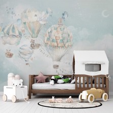 Grown Balonlu Uçan Hayvanlar Çocuk Odası Duvar Kağıdı