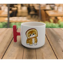 Latte & Espresso El Yapımı Haylaz Sevimli Yavru Kediler Baskılı T Kulp Kupa 200 ml