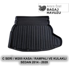 Elorcar Mercedes C Seri / W205 Kasa / Rampalı ve Kulaklı Sedan 2014 - 2020 3D Bagaj Havuzu