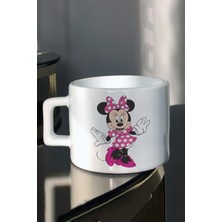 Beyaz Puantiyeli Elbiseli Minni Mause Baskılı Çay Kahve Süt Fincanı