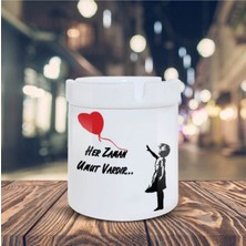 Banksy Kırmızı Balonlu Kız Baskılı Küllük Seramik Kül Tablası-89