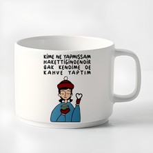 Duble Türk Kahvesi Fincanı & Espresso Kahve Motto Küçük Kupa 180 ml