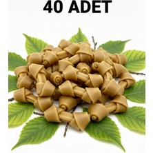 Tasma Market 40 Adet 5 cm Naturel Pres Hakiki Sığır Derisi Köpek Ödül Kemiği – Küçük Irk ve Yavru