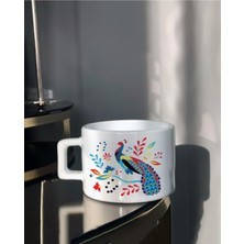 Küçük Etnik Desenli Tavuzkuşu Tasarımlı Çay Fincanı