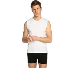 Svgpt Erkek Beyaz 1 Psket Ribana Spor Fanila