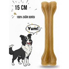 Tasma Market 15CM Doğal Pres Sığır Derisi Köpek Çiğneme ve Ödül Kemiği 70GR