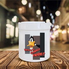 Beyaz Daffy Duck Baskılı Seramik Küllük