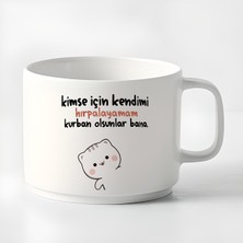 Double Türk Kahvesi Fincanı & Espresso Mochi Cat Motto Fincan Kupa 180 ml